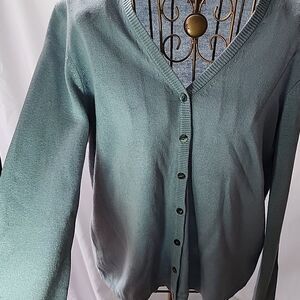 Silk/Cashmere Blue/Gray Cardigan Sweater Mother of Pearl: